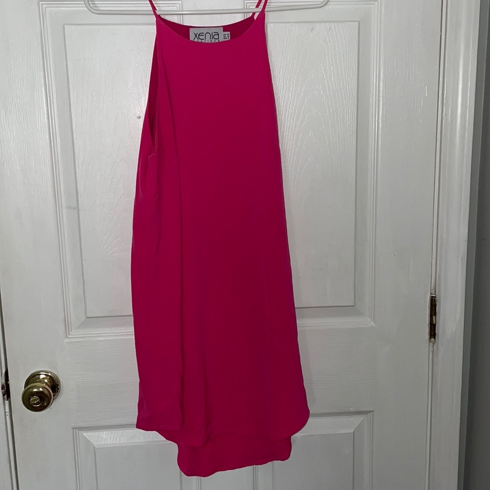 Bright pink shift dress
